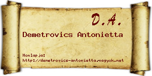 Demetrovics Antonietta névjegykártya